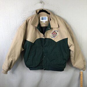 Vintage Wrangler Rodeo Jacket Mens XL Tan Green Main Gate Las Vegas 2004 Western